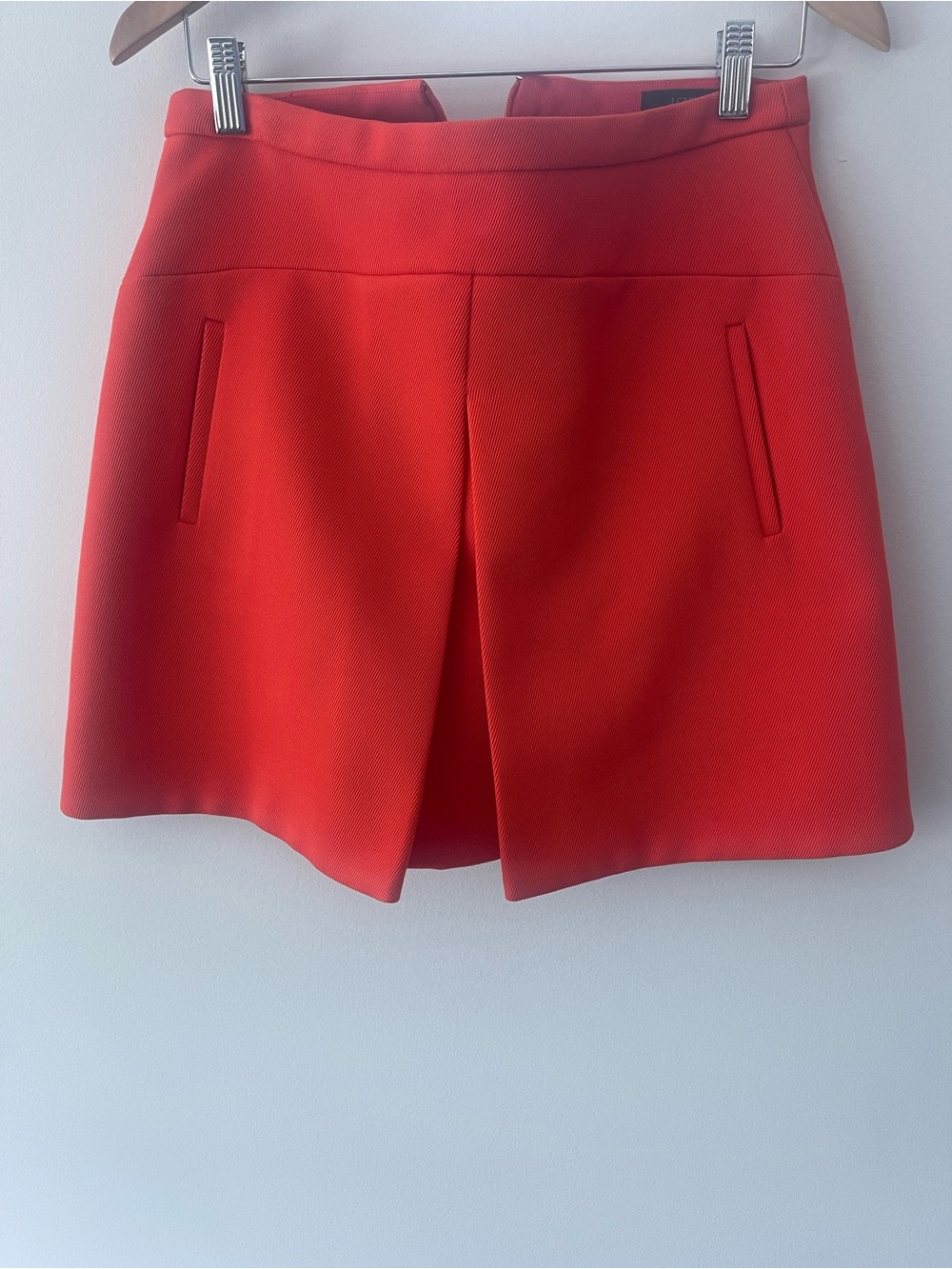 J. Crew Red Mini Skirt with Front Slit